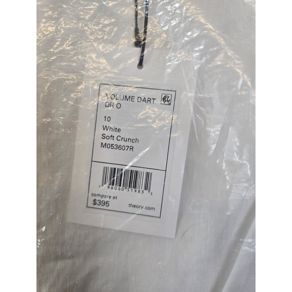 NWT Theory Women's Volume Dart Dress - Size 10 - Color 100 White - MSRP $395 - Picture 6 of 7
